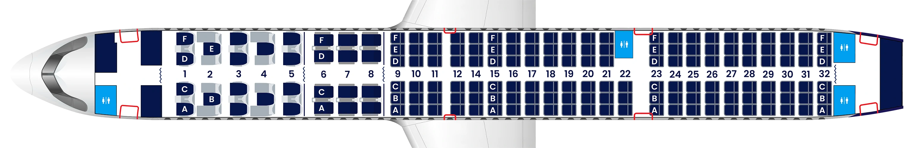 Plan de cabine - Airbus A321neo (163 sièges)