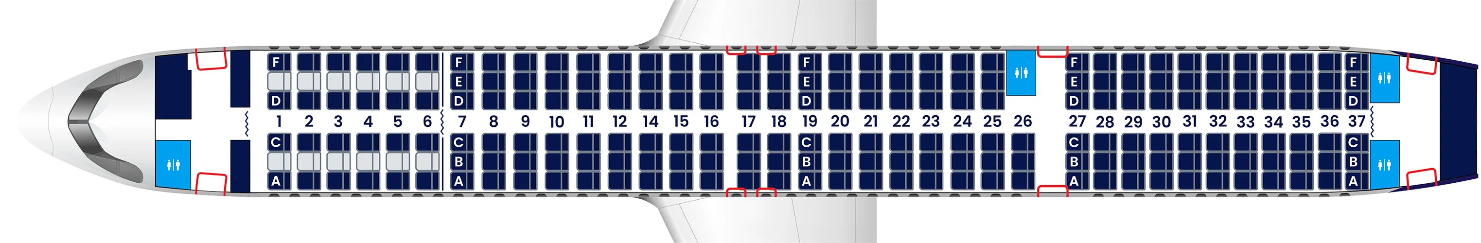 Plan de cabine - Airbus A321neo (201 sièges)