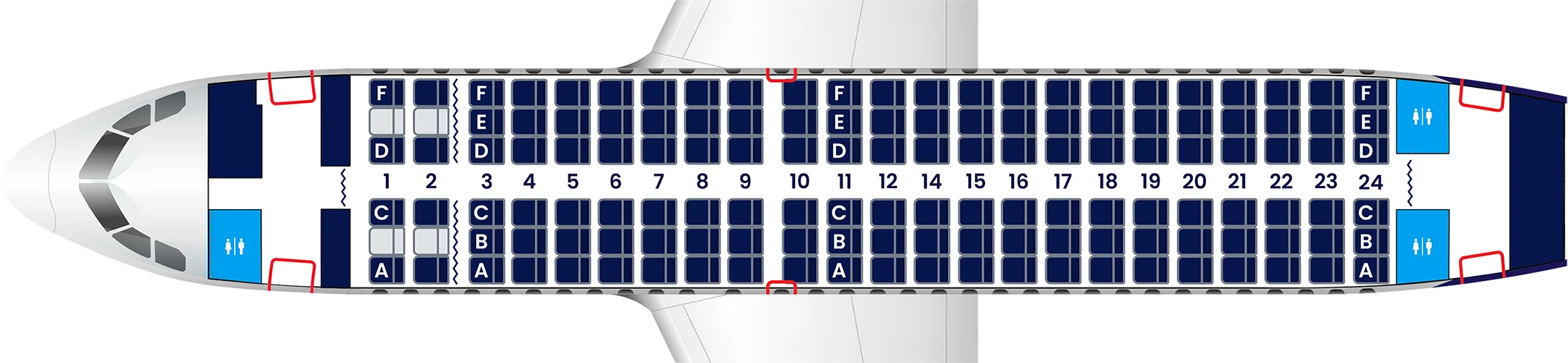 Cabin Layout - Airbus A319-100 (134 seats)