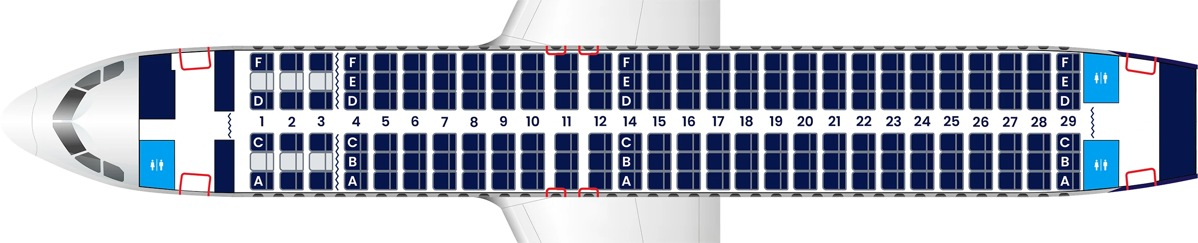 Plan de cabine - Airbus A320-200 (162 sièges)