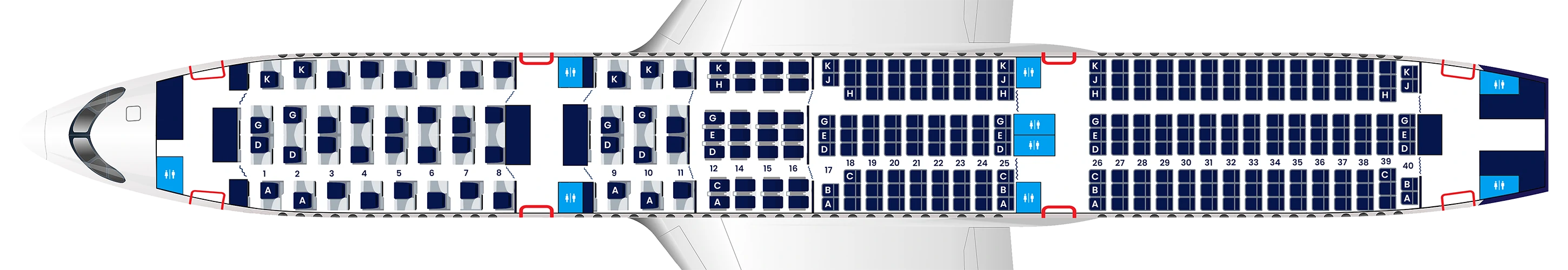 Cabin Layout - Airbus A350-900 (277 seats)