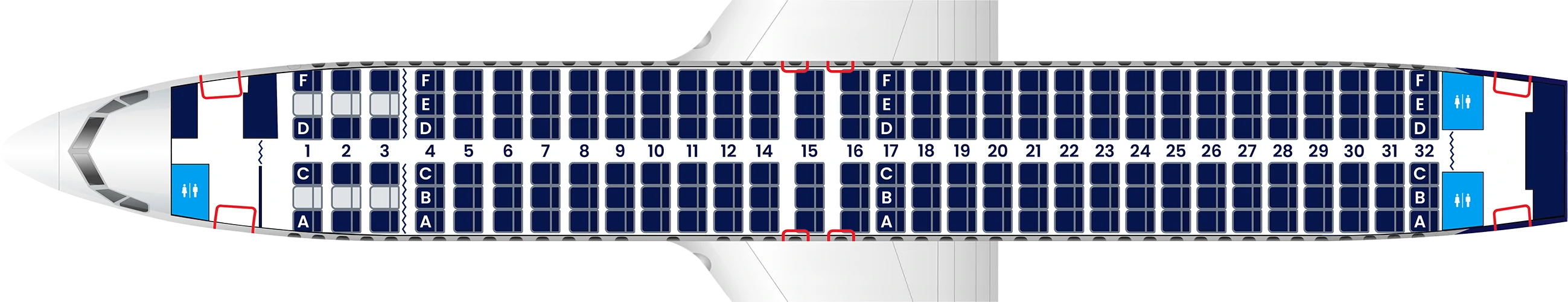 Cabin Layout - Boeing 737-800 (180 seats)