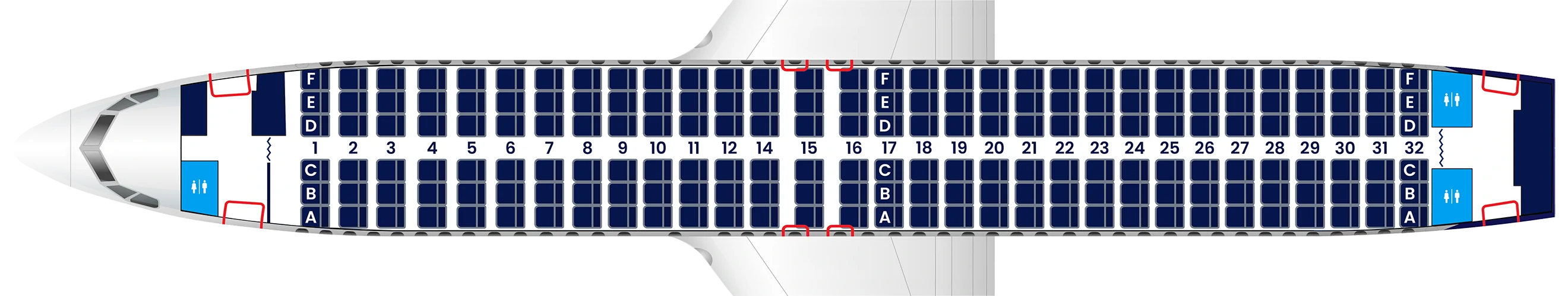 Plan de cabine - Boeing 737-800 (186 sièges)